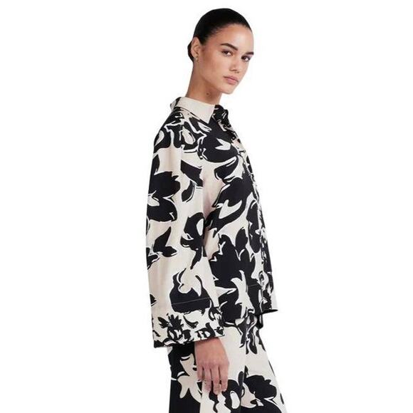 Derek Lam 10 Crosby Lacey Button Down Shirt in Safari Multi TS417316SOT-SRM-D - Picture 2 of 4